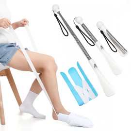 Fanwer Sock Aid Kit -Sock Aide Device for Seniors with Adjustable Shoe Horn, Flexible Sock Helper Easy On Easy Off, Sock Assist Device for Elderly, Pregnant, Hip Surgery Recovery Aids for Daily Living