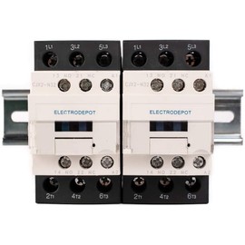 Electrodepot 30 Amp 6 Pole Contactor N/O 3x2 w Auxiliary 1NO-1NC, 110-120VAC Coil, Motor Load 32A, Lighting Load 50A Two Contactors 30A, 40A