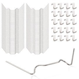 Greenhouse Repair Kit, 100 Pieces Stainless Steel Greenhouse Glass Panel Fixing Clips (50 Greenhouse Glazing with Wire Clips + 50 Greenhouse Glazing Clips)