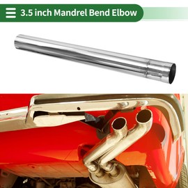 Motoforti 3.5" OD Straight Tubing Mandrel Tube Pipe 35" Length T304 Stainless Steel Universal Fit Piping Silver Tone