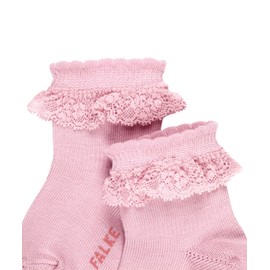 FALKE Unisex Baby Socks Romantic Lace B SO Cotton Plain 1 Pair, Pink (Thulit 8663), 74-80, pink