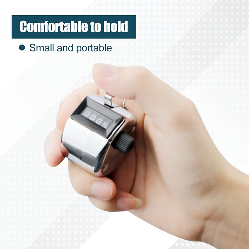 VGEBY1 Hand Tally Counter, Mini Metal 4 Digit Number Handheld