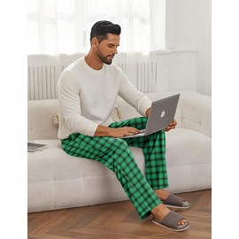 Ekouaer Mens Pajama Pants Lounge Pants with Pockets Soft Sleep Pants Loose Fit Pj Bottoms with Drawstring S-XXL