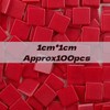 100PCS Resin Mosaic Tiles Red 1CM Square Mosaic Tiles Bulk
