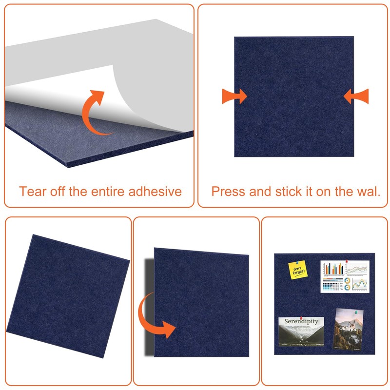 Cork Boards for Walls 48" x 36" Felt Board Alternative,