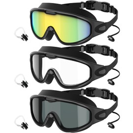 QALLY Adult Swimming Goggles-for-Men-Women-Goggles for Men:No Leaking Shatterproof Lenses with UV400 Protection Anti-Fog