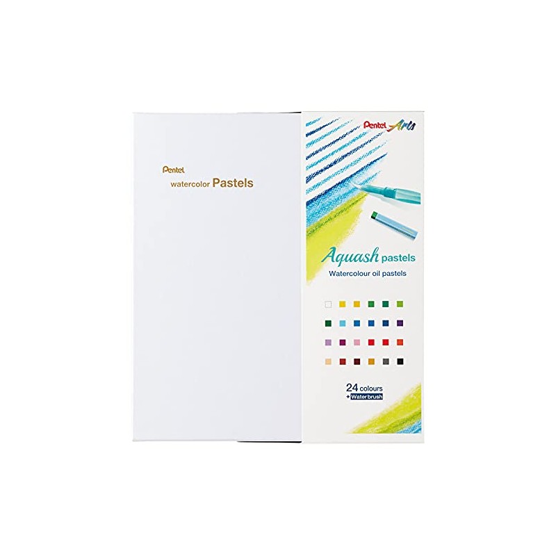 Pentel Pasteles Acuareleables Aquash Caja con 24 Piezas-GHW1-24