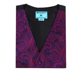 Epoint Pattern Vest Mens Accessories Waistcoat Woven Microfiber Christmas Party Vest EGC1B01D-M Purple