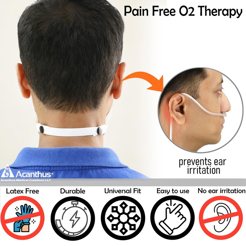 Acanthus - Nasal Cannula Holder - Adjustable Oxygen Tube Holder