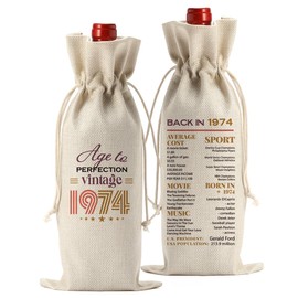 FBCCZEY Funny 50th Birthday Gifts for Women Her Him Wine Bag, 50 Year Old Birthday Gifts for Women Men Wine Bags, Happy Anniversary 50th birthday Party Decorations Men for Woman Her Wine Bottle Bag