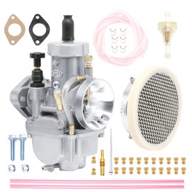 PE Carburetor 19mm Flange Carb with Air Claen Velocity Stack Main jet Oil Hose filter for 100cc-125cc SSR TTR Apollo110 Ct70 YX150 YX150 CRF110 Dirt Bike Scooter (Silver 19mm)
