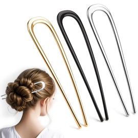 GMYIAK Pack of 3 hair clips, large cooking oil hair clips, U-shaped hair clips for thick hair, long hair, updo hairstyles
