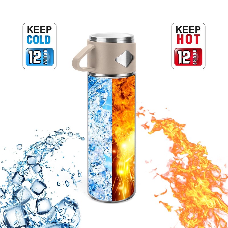 Stainless Steel Thermo 700ml/23.7oz Vacuum Insulated Bottle with Cup for