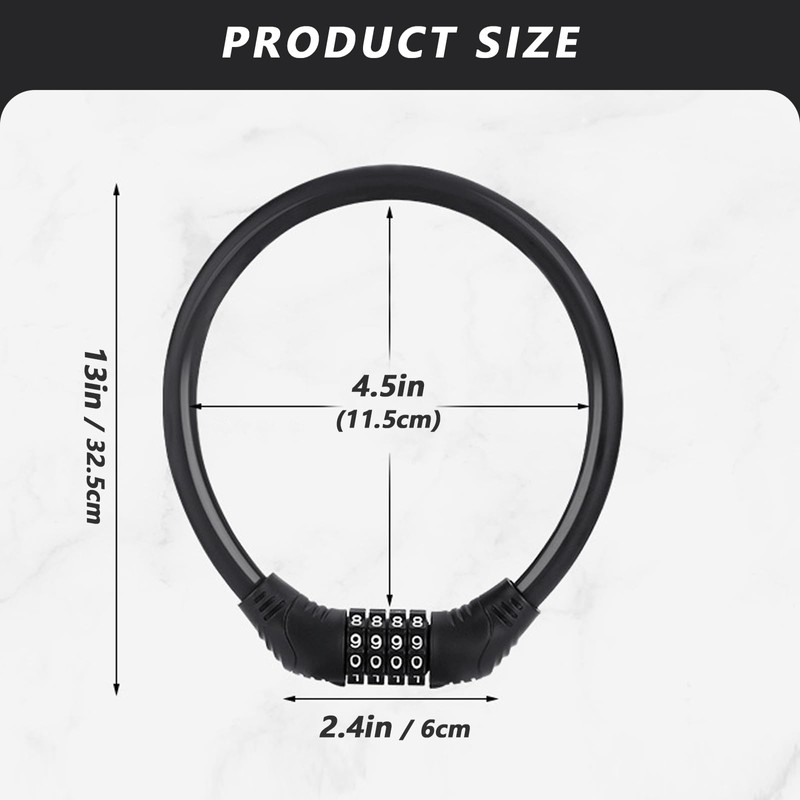 High Security Cable Bicycle Lock Heavy Duty Digits Codes Cycling