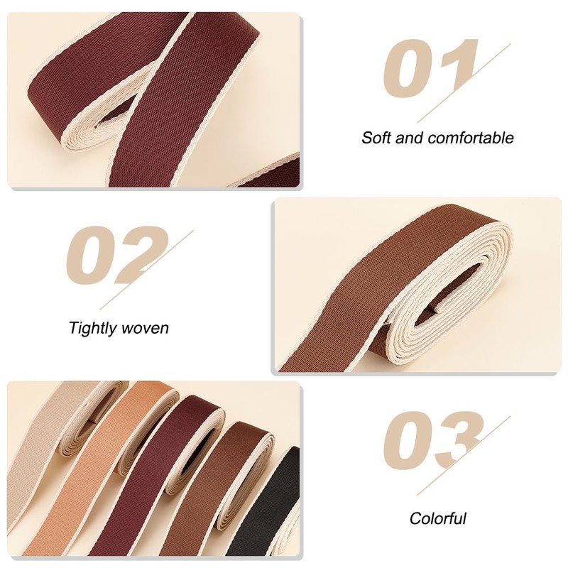 PH PandaHall 1 1/2 Inch Heavy Polyester Webbing 5 Colours