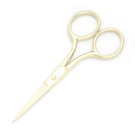 Motanar Multicolor Professional Grooming Scissors for Personal Care Facial Hair Removal and Ear Nose Eyebrow Trimming Stainless Steel Fine Straight Tip Scissors 3.9 Inch (Gold)