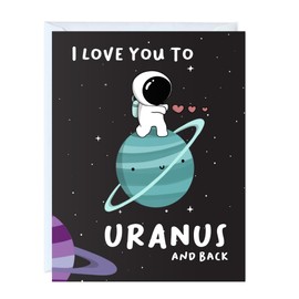 ALY LOU Naughty Anniversary Card, Funny Birthday Card for Boyfriend Husband/Him Her, Sarcastic Adult Card for Wife Girlfriend, Dirty Greeting Card (I Love You To Uranus)
