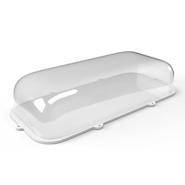 KastLite Clear Polycarbonate Emergency Exit Sign Cage - Protective Non Wire Guard Cover for Lighted Signs - Wall & Ceiling Light Damage Stopper - Outdoor Business & Home Lighting Protector (Clear, BG-3C 30-3/4" x 6-1/2")