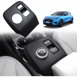 EVMIZE Mach E Center Console Gear Shifter Panel Cover Trim Glossy or Matte Carbon Fiber