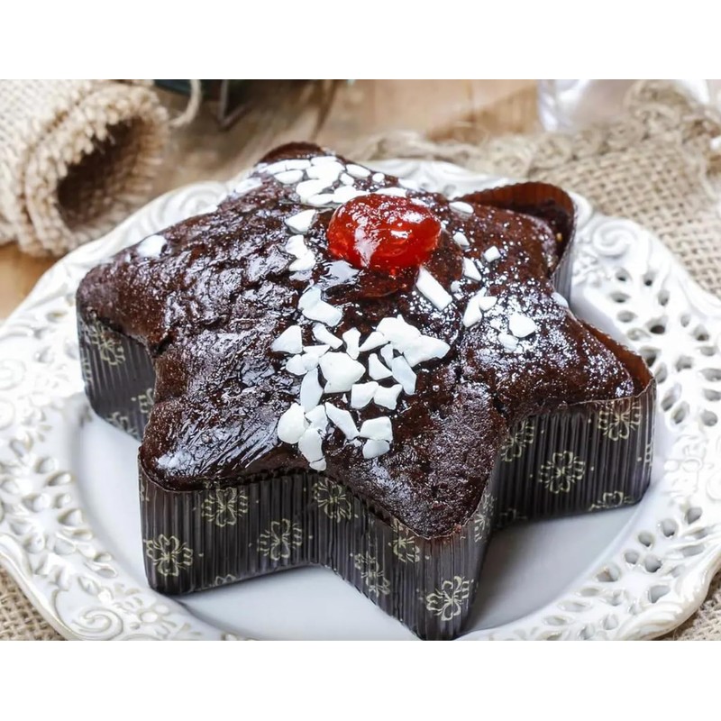 Erre4m Poinsettia Disposable 10 Star Baking Tin 26 x 6