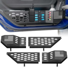 CALBEAU Metal Front Door Pocket Storage Box for Jeep Wrangler JL JLU 4XE 2018-2025 and Gladiator JT 2020-2025, 2 PCS Saggy Net Replacement for Driver and Passenger Doors (Not for Power Seats)