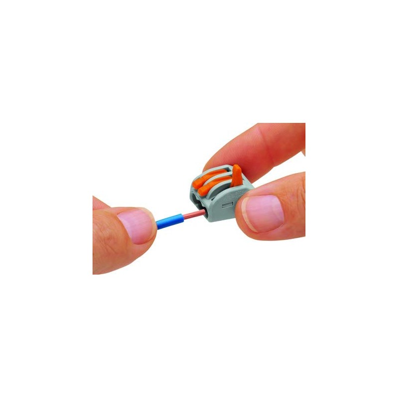 WAGO 222-413 3 Conductor Terminal Block with Levers, 4mm Maximum