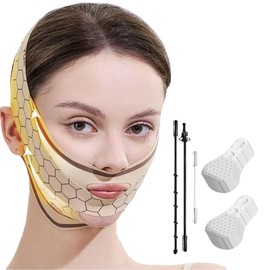 atnayo Jaw Strap for Sleeping with 40*facelift Tape, V Line Face Lifting Chin Mask, Double Chin Reducer for Women