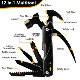 Belillpipi Gifts for Men Women, Christmas Gifts for Men Women, 12 in 1 Multitool Camping Gifts, Birthday Gift, Father's Day Gift for Dad, Grandpa, Camping Gifts
