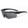 ESS Safety Glasses Gray Scratch Resistant Wrap Around Black One
