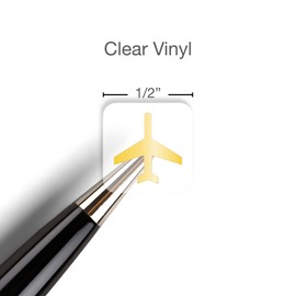 Trip Planner Sticker / 54 Gold Metallic Foil Transparent Vinyl (1/2”) / Vacation Travel Plane Airplane/Essential Productivity Life Planner/Bujo Bullet Journaling (3 Sheets, Gold Foil)