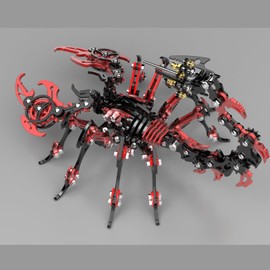 KonHaovF Colorful 3D Metal Puzzles for Adults Scorpion, DIY 3D Red Scorpion Metal Model Kits to Build for Adults with Tool, Desktop Model Kits Building Toys for Adults/Teens