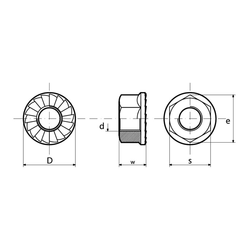 NAJDER Hex Flange Nuts M6 Pack of 100 Hex Nuts
