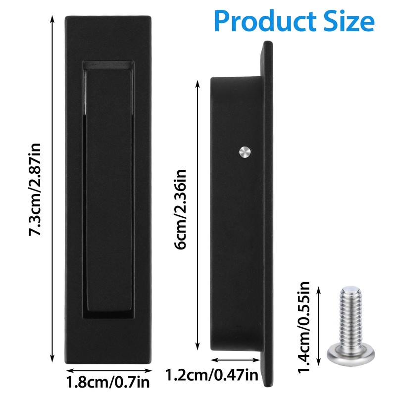 Amaxiu Pocket Door Pull Handle, Sliding Door Handles Recessed Flush