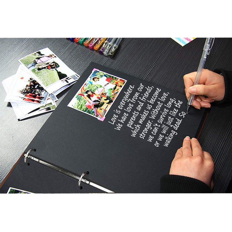 AIOR 30 Sheets / 60 Pages Scrapbooking Black Paper 26