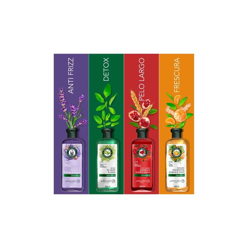 Shampoo Herbal Essences Frescura Mandarina, jengibre, y menta 400 ml