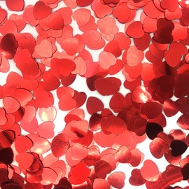 Red Heart Shape Table Confetti,1000Pcs 10mm Glitter Foil Love Heart Table Confetti, Shiny Hearts Sequins Confetti Table Decorations for Valentines Wedding Anniversary Engagement Bridal Shower A7AXLPZX