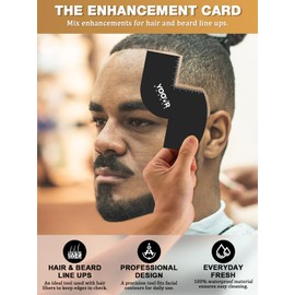 Barber Accessories for Hairline Shaping, Barber Supplies Enhancement Card for Barbers with Graduated Scale, Essential Tools for Hair Building Fibers and Enhancement Spray, 2 Pack (S-Shaped)