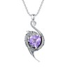 LONAGO Dragon Necklace 925 Sterling Silver Black Dragon with Heart-Shaped