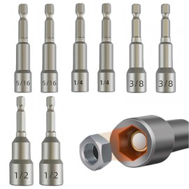 8 Pcs Magnetic Socket Set Hex Socket Power Nut Driver Bits Electric Drill Nut Driver Magnetic Impact Bit Holder Quick-Change Hex Shank Set Magnetic Nut Setter Driver Drill Bit Set for Electric Drill