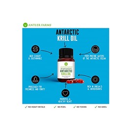 Antler Farms - Aceite de krill antrtico 100 puro capturado en estado salvaje en aguas fras y prstinas, 60 cpsulas blandas suplemento limpio de omega  