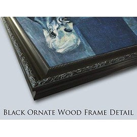 Laragazza Col Nido 20x24 Black Ornate Wood Framed Canvas Art by Charles Chaplin