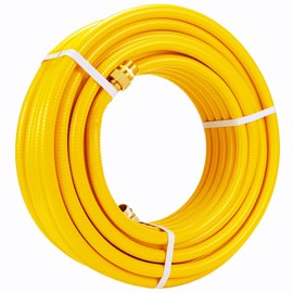 Kinchoix 70ft 3/4'' Gas Line CSST Flexible Stainless Steel Tubing Pipe Anti-Cracking Used for Natural Gas Propane Equipment with 2 Male Fittings