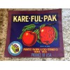 VINTAGE Purple APPLE CRATE LABEL YAKIMA WA PRENTICE FRUIT KARE-FUL-PAK