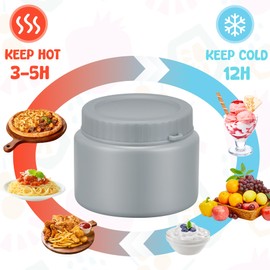 Lunch Box with 13oz Soup Thermo for Hot Food Kids Insulated Food Jar Container with Silicone Water Cup and Spoon & Fork Leak Proof Bento Box Set with 5 Compartment Lunch Bag for School Travel