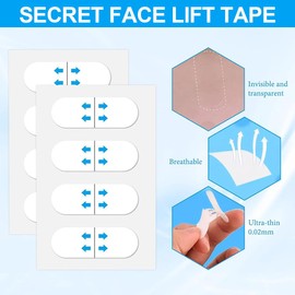 GGUFAY 40 Patches Unsichtbare Face Lift Patches, Face Lift Tapes für V-förmiges Gesicht, Face Lift zum Verstecken von Falten, Liften schlaffer Haut, Kosmetische Face Lifting Tools