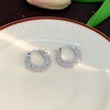 HUGE TOMATO U-shaped Hoop Earrings Zircon Lace Earrings with S925