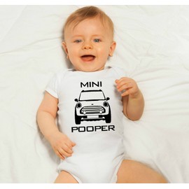 Reaxion Cute Funny Baby Boy Girl Mini Pooper Bodysuits - Handmade Humorous Clothes For Newborn Infants (12 Months, Pink)