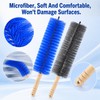 2 PCS Fan Cleaning Brush, Bendable Cobweb Duster with Microfiber