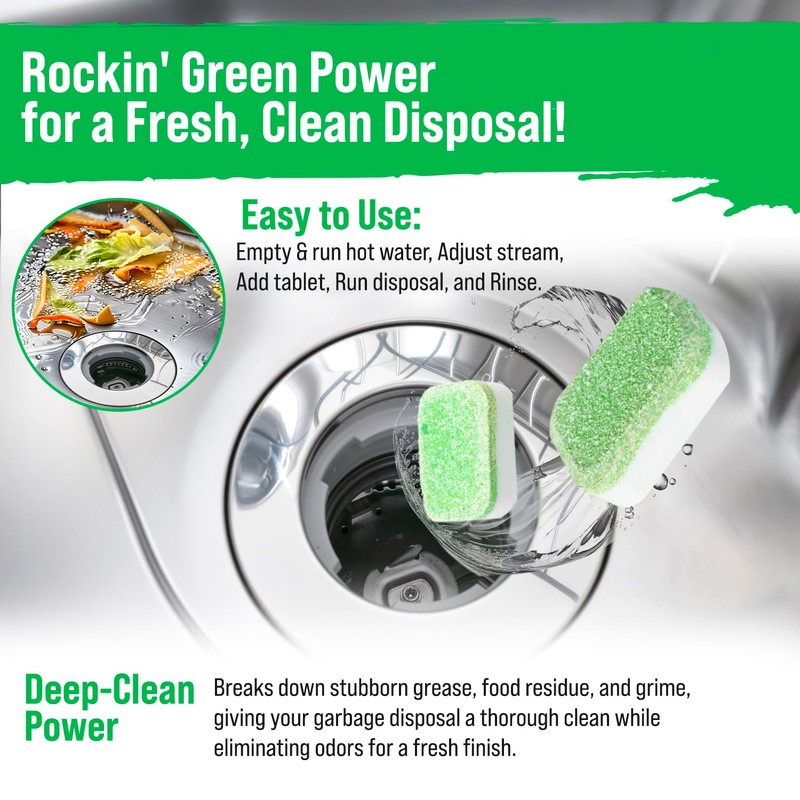 Rockin' Green Deep Cleaning and Deodorizing Tablets for Dishwashers, Washing