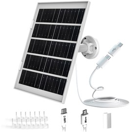 7W Solar Panel for Eufy Camera, Solar Panel Compatible with Eufycam 2C/2C Pro/2/2 Pro/E20/E40/E, USB Solar Panel with USB-C Port Solar Panel Outdoor Camera, 9.8ft Cable with 360° Adjustable Bracket